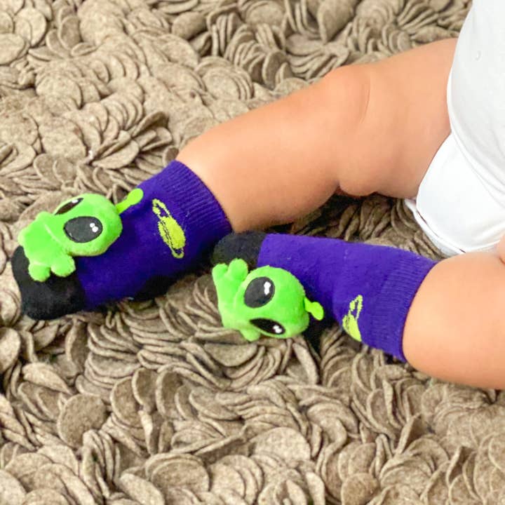 Liventi - Wholesale Sokken - Baby - Baby Alien - Boogie Toes Baby Rammelaar Sokken