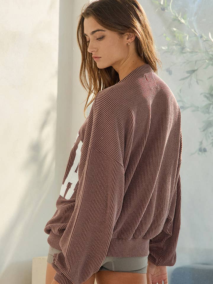 BUCKETLIST INC - Wholesale Graphic Sweatshirt - Women's - T1770I -'INDIANA' Comfy Oversize Graphic Sweatshirt, Gameday40