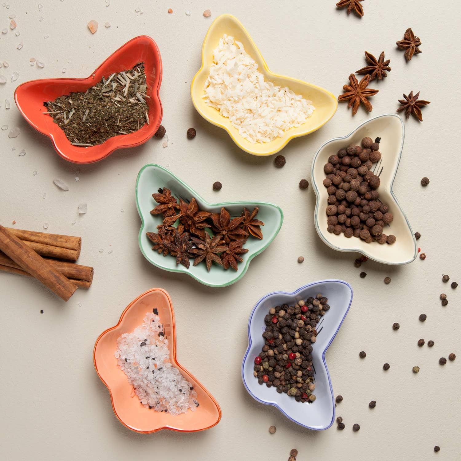 Now Designs by Danica - Wholesale Condiment/Dip Bowl - Morning Meadow Shaped Pinch Bowl Set of 65