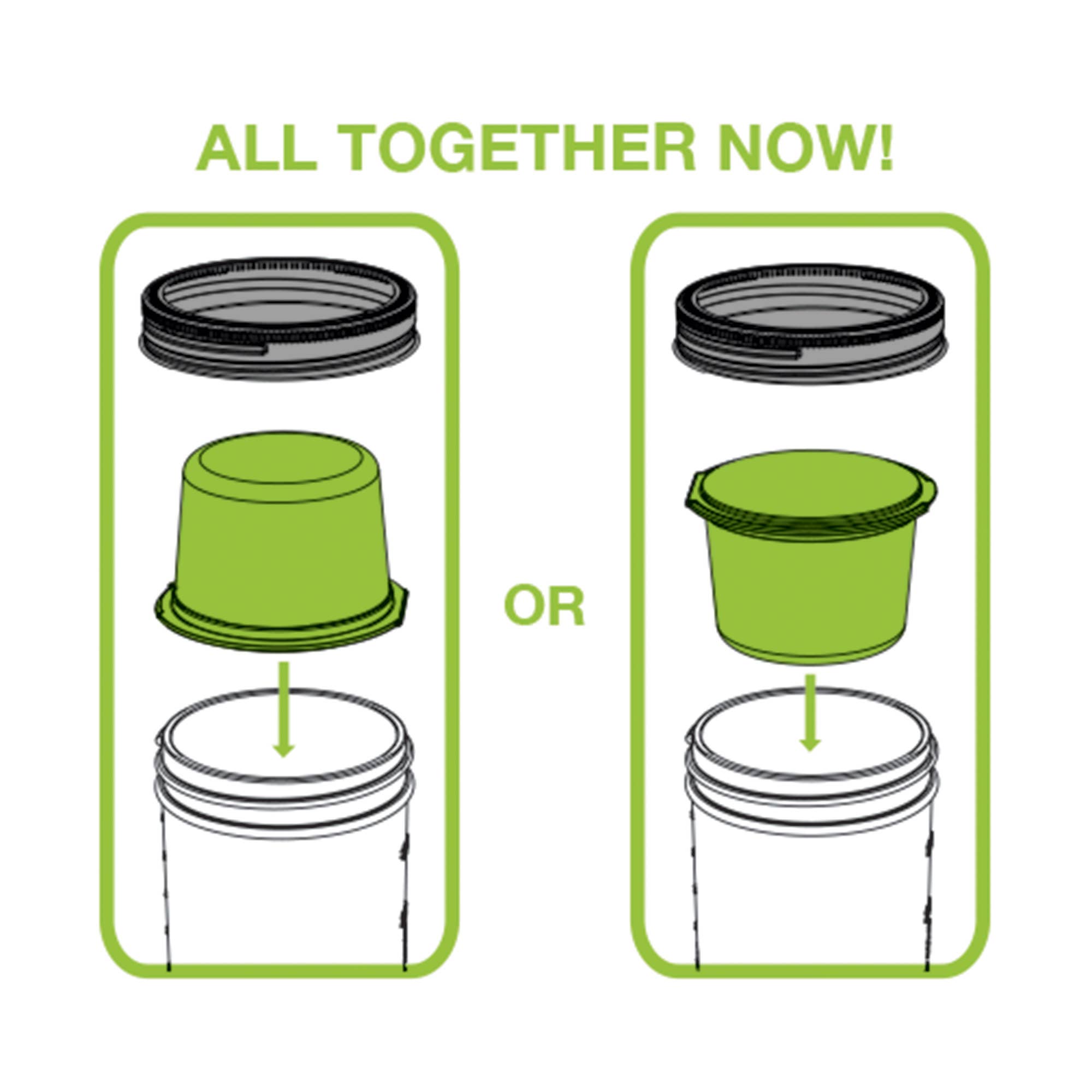 Fox Run Brands - Wholesale Food Storage Container - Jarware Snack Pack Lid, Wide Mouth Mason Jar, Green6