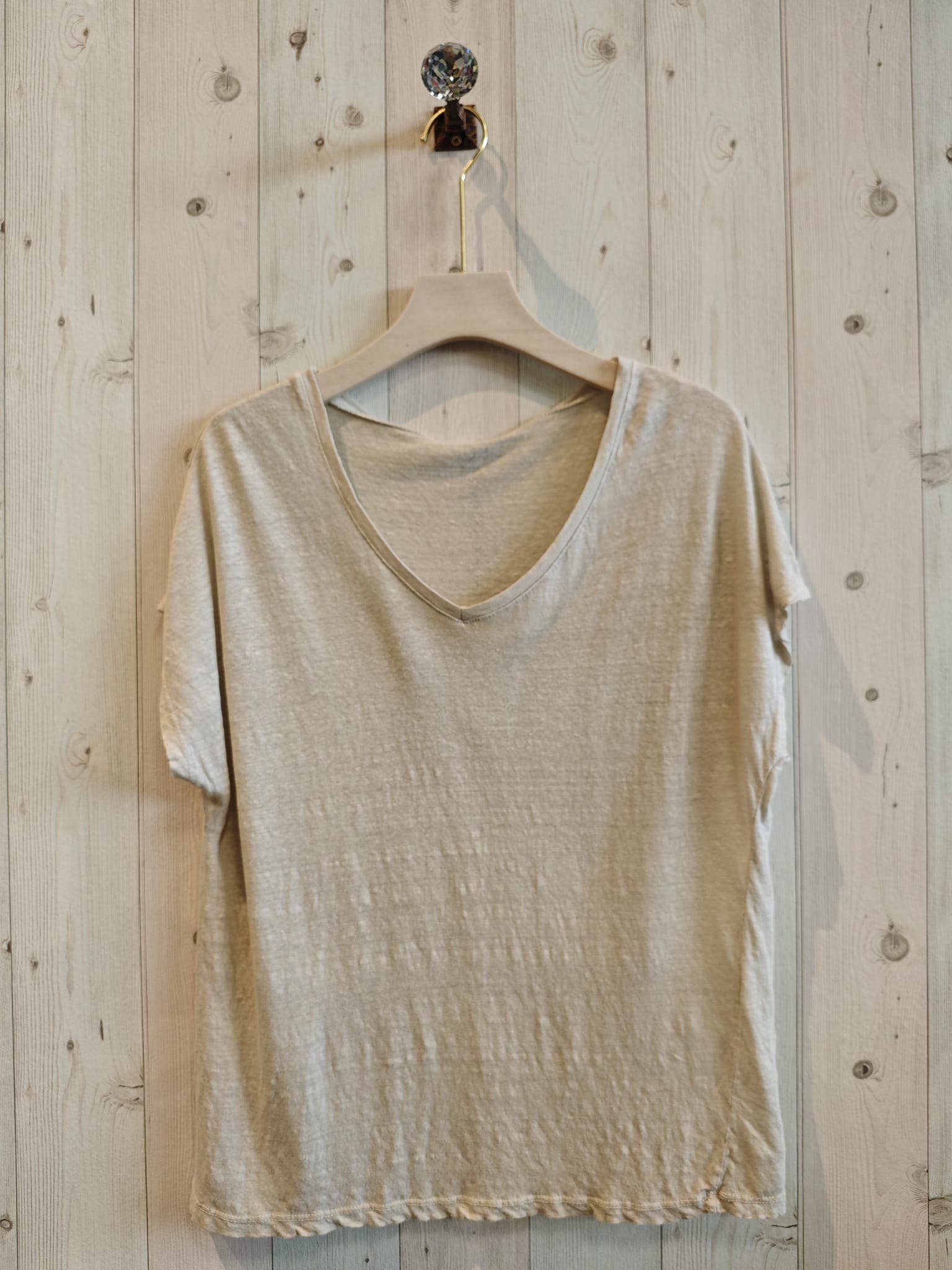 Linen & More - Wholesale T-Shirt - Women's - REF 2295 BASIC LINEN T-SHIRT 100%1