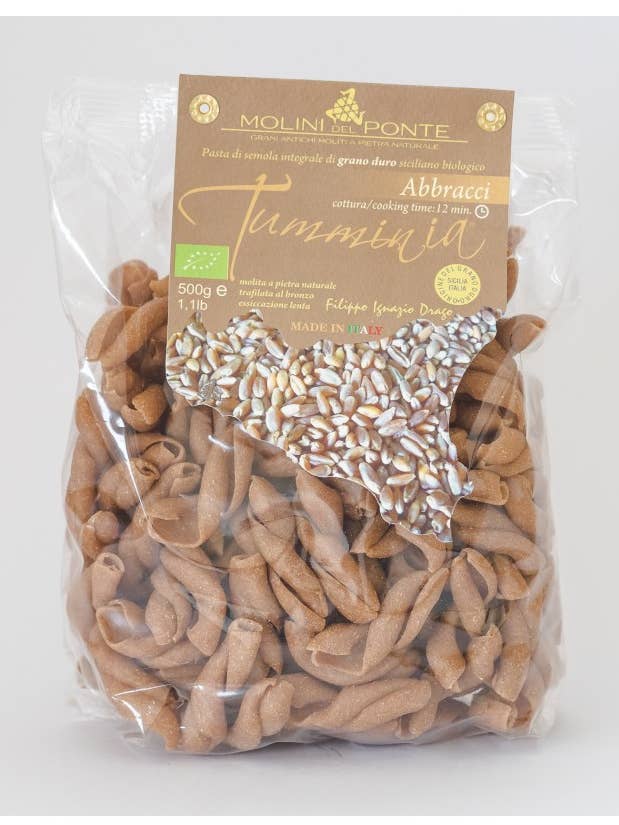 Pâtes de semoule de blé dur complètes biologiques Abbracci 500gr. pour la vente par La Cascina di Marta
