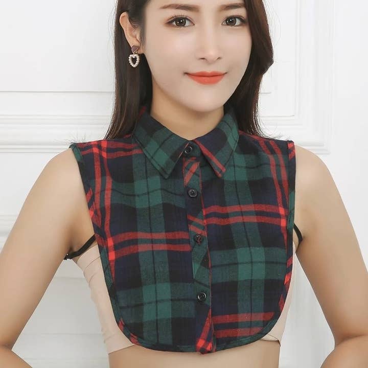 Col amovible à carreaux pour femmes pour la vente par MoodGold