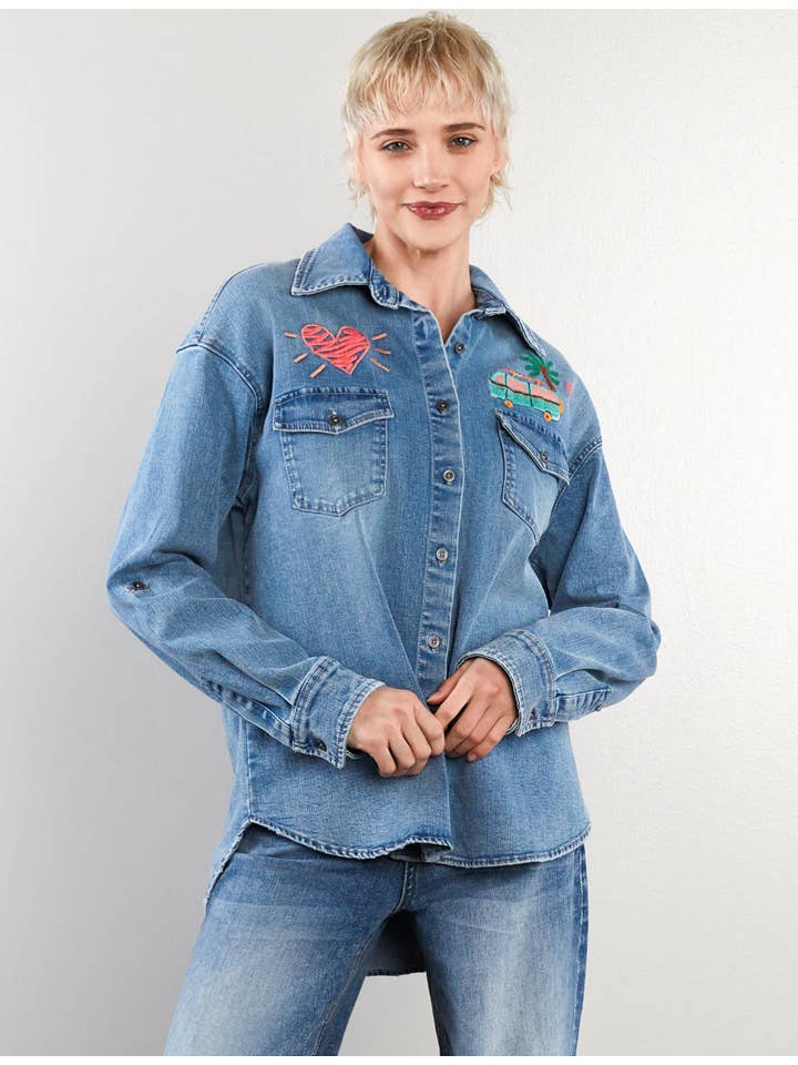 Denim Weekend Warrior Shirt for wholesale on Faire4