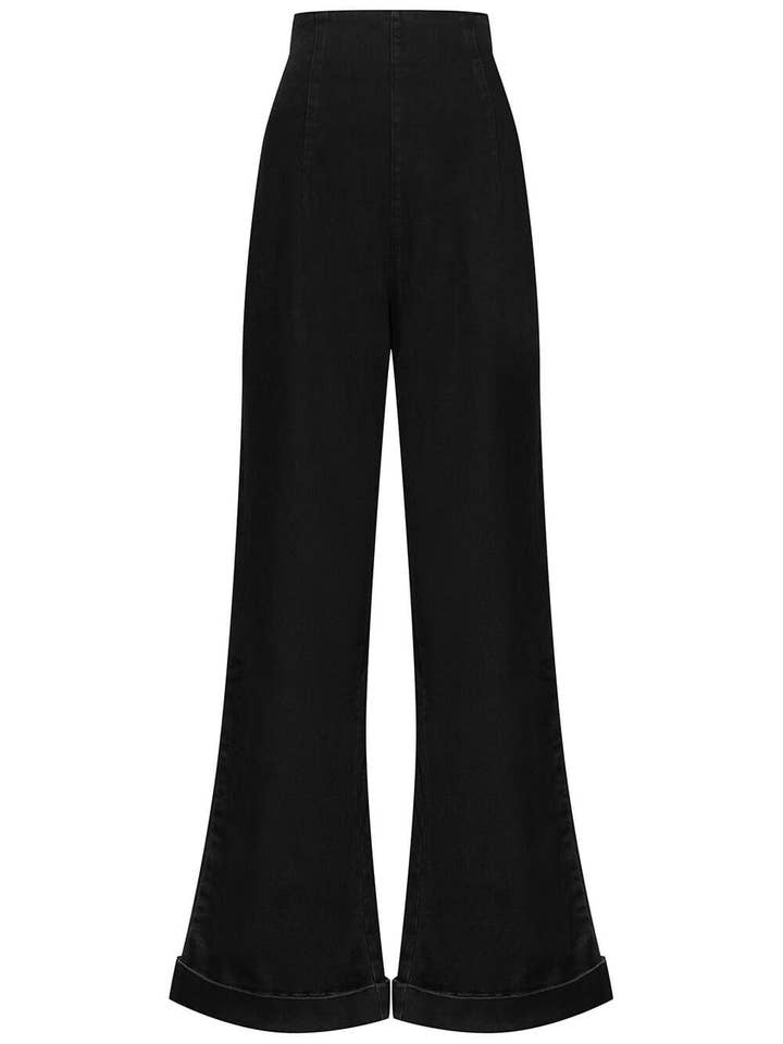 Pantalones Kisha Jeans Broek Zwart de Succubus Clothing para venta al por mayor de Succubus