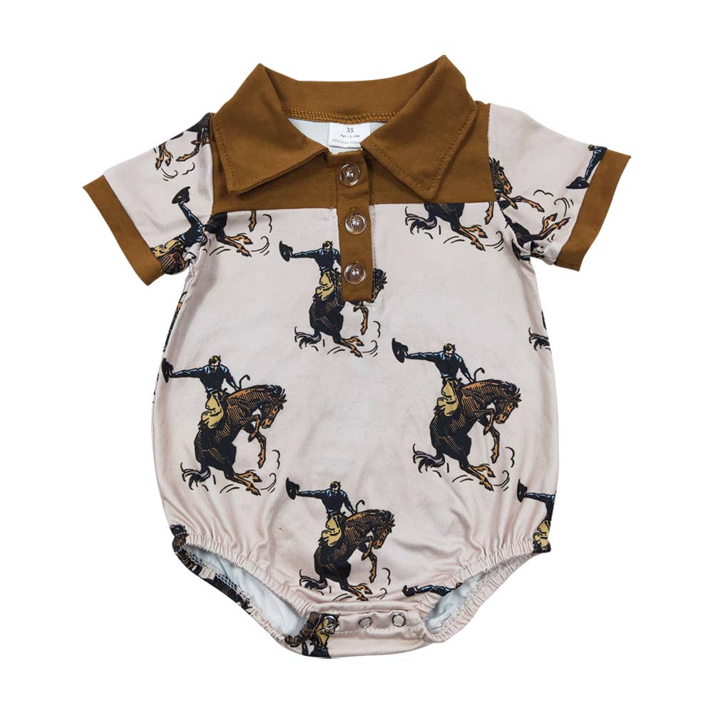 Aier Wholesale - Wholesale Bodysuit (Non-Footed) - Baby - Baby Boys Rodeo Horse Western Rompers3