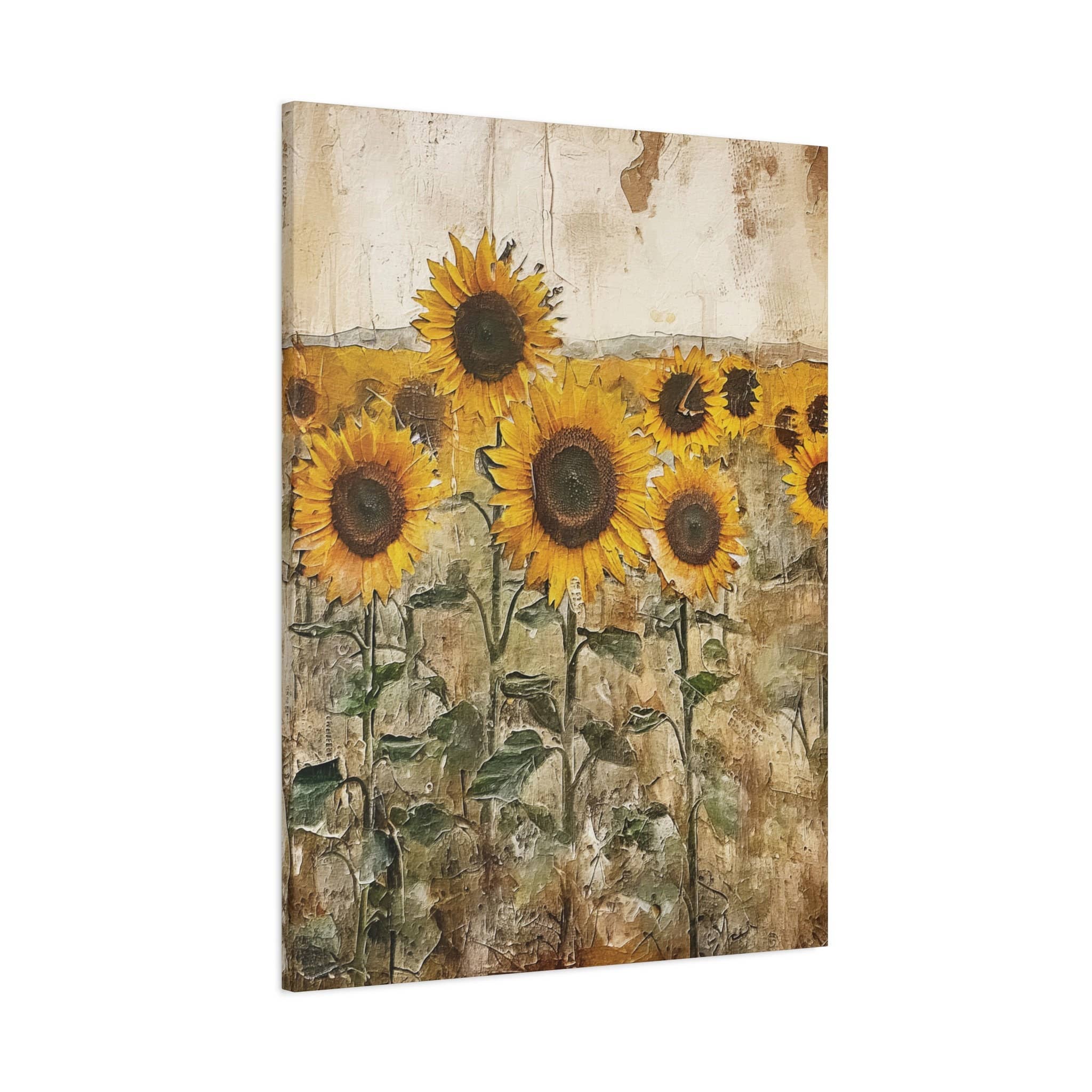 Olive Branch Farmhouse - Wholesale Canvas Art - Rustic Sunflower Field Large Canvas Wall Art2