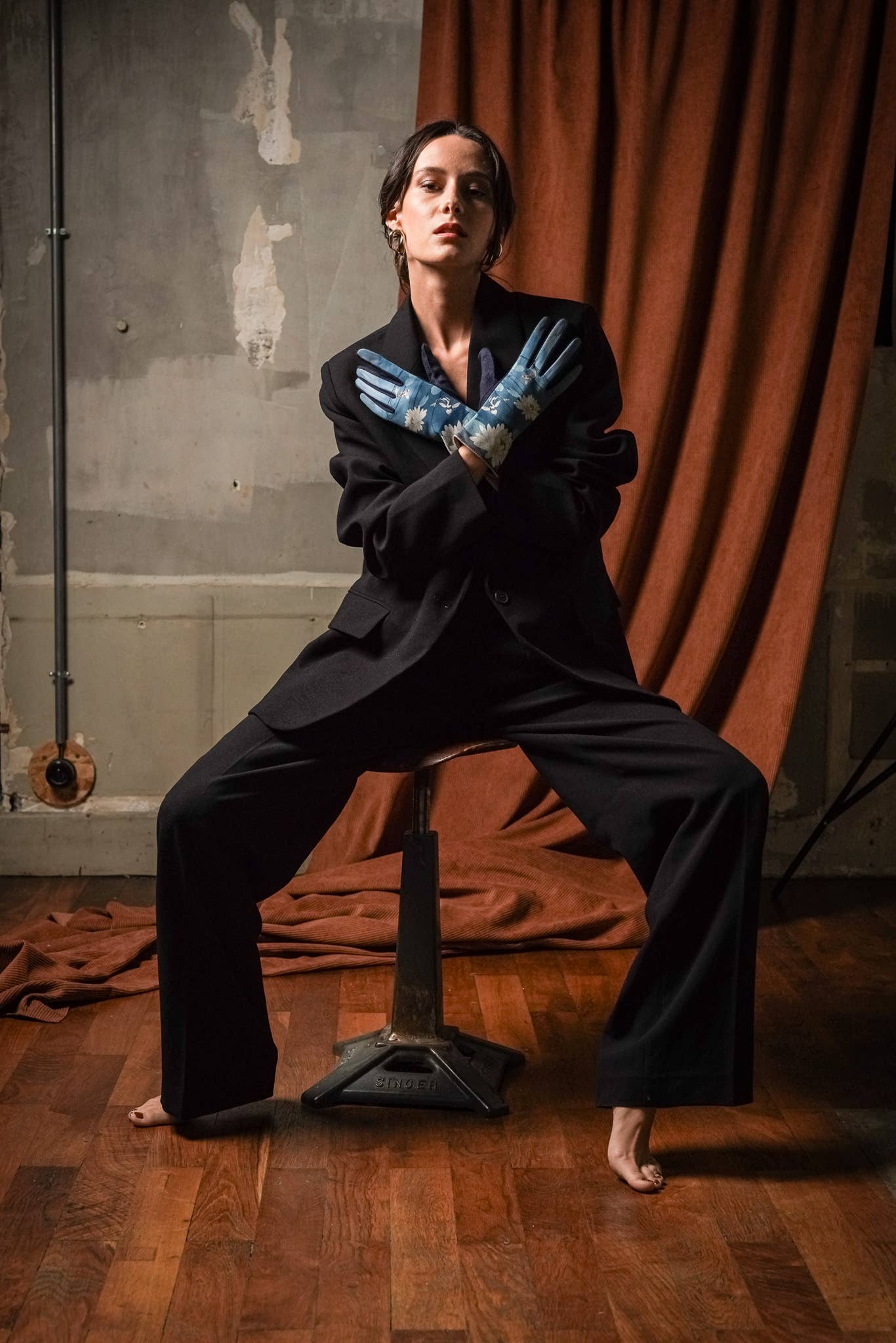 FST le french studio - Wholesale Gloves - Women's - Women's wool gloves INDIGO2