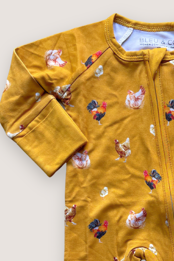 Bleu & Co - Wholesale Lounge Set - Kids - Convertible Two-Way Ruffled Zipper One Piece | Chickens3
