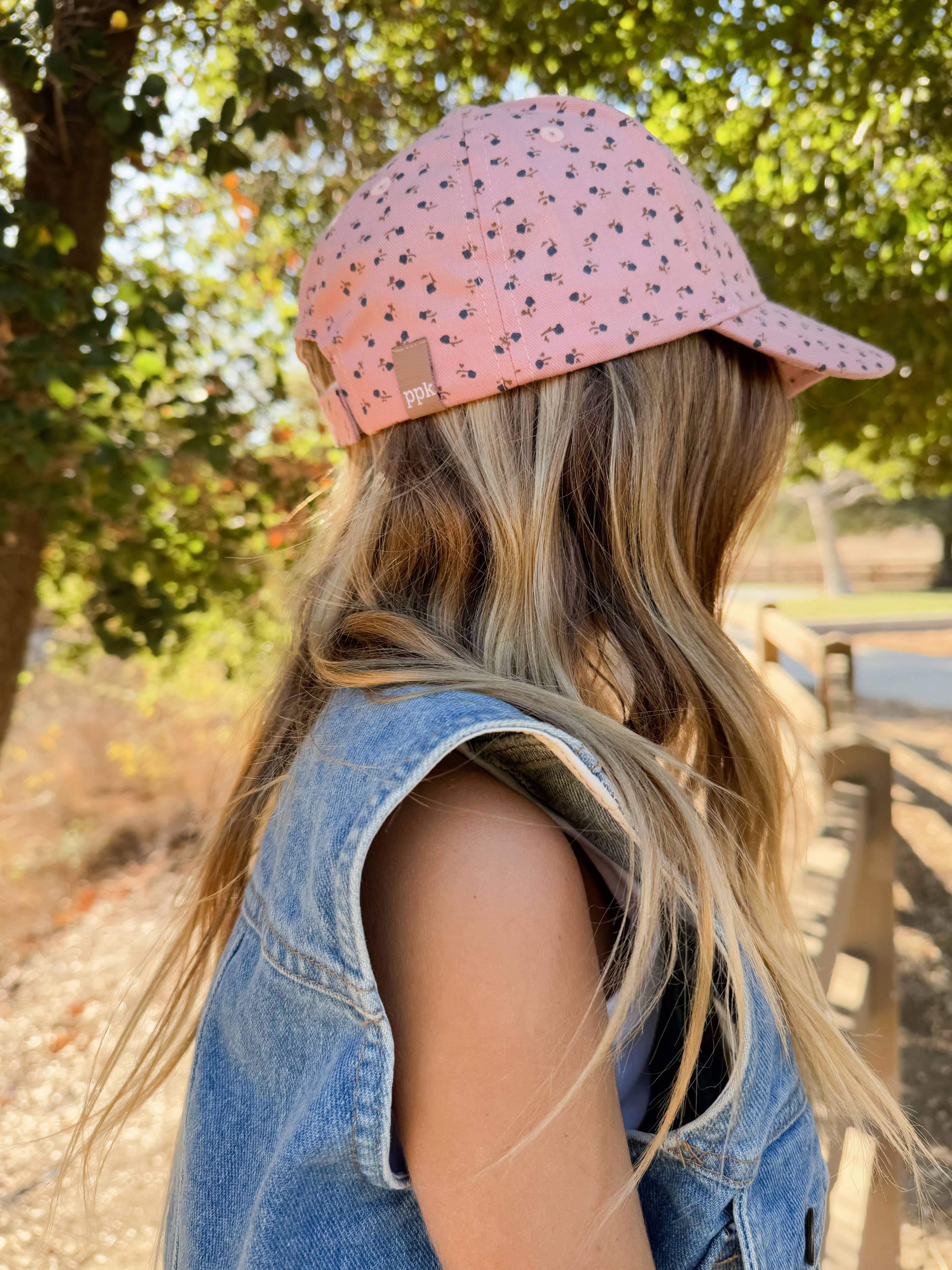 Peppercorn Kids - Wholesale Baseball Cap - Kids - Girls Baseball Hat- Ditsy Floral- Mauve (2-6/7Y) 5