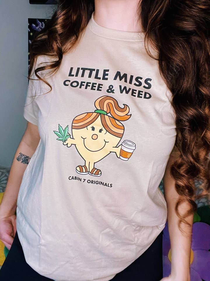 Little Miss Coffee & Weed T-Shirt for wholesale by Cabin 7 Originals