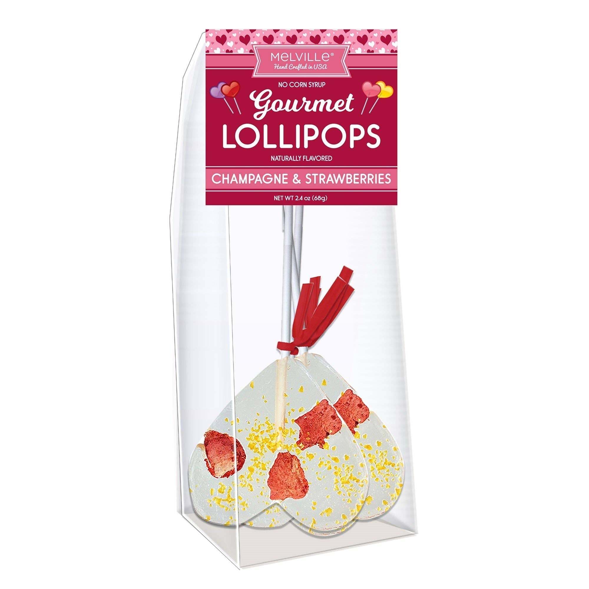 Melville Candy Company - Wholesale Lollipop - Gourmet Cocktail Lollipops - Strawberry Champagne1