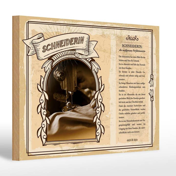 Sinal de madeira profissões 30x20 cm costureira bonita estética decoração placa de madeira infantil por atacado de Femer