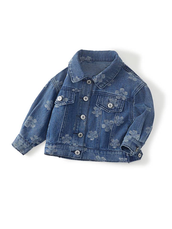 Premium Floral Denim Jacket for wholesale by CHANG EN LLC