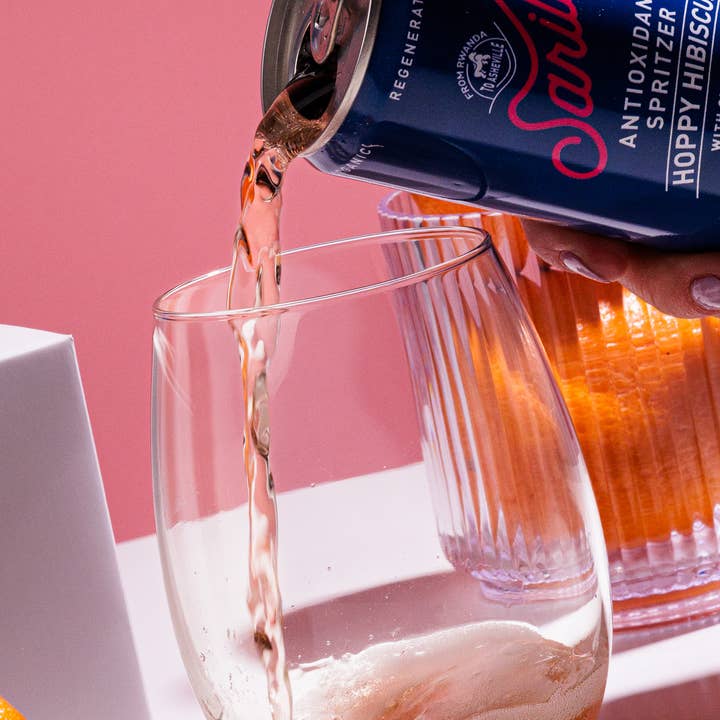 Sarilla - Wholesale Non-Alcoholic Aperitif/Mocktail - Organic Hoppy Hibiscus Seltzer - No Natural Flavors3