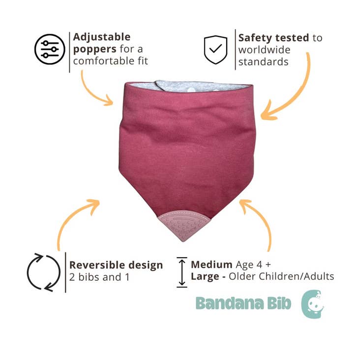 Cheeky Chompers – wholesale Bib – Baby – Neckerchew All Needs - Scandi Pink Medium