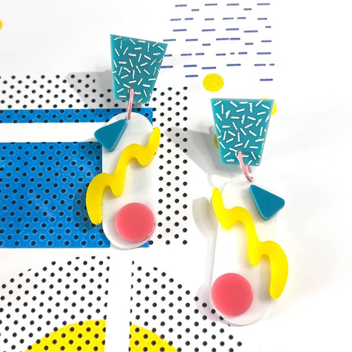 Memphis Day Earrings for wholesale by Audacious Studio