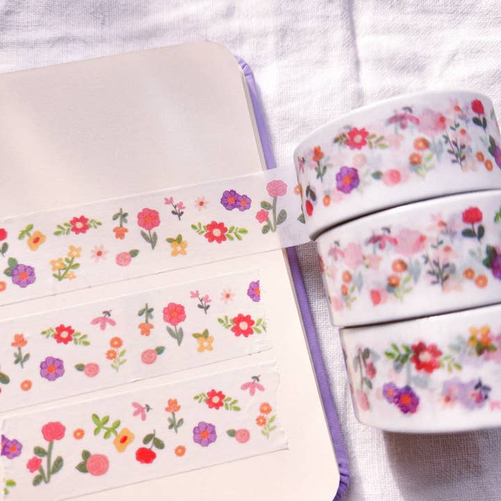 Nastro Washi Mini Fiori - Sfondo Trasparente per la vendita all'ingrosso da parte di Full Bloom and Co.