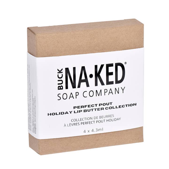 Buck Naked Soap Company - Wholesale Lip Balm Set - Perfect Pout Holiday Lip Butter Collection