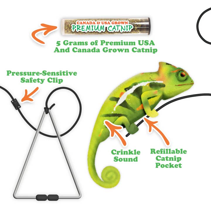 SmarterPaw | Meowijuana & Doggijuana - Wholesale Pet Toy - Cat - Meowijuana® Jump 'n' Jamb Chameleon Interactive Cat Toy1