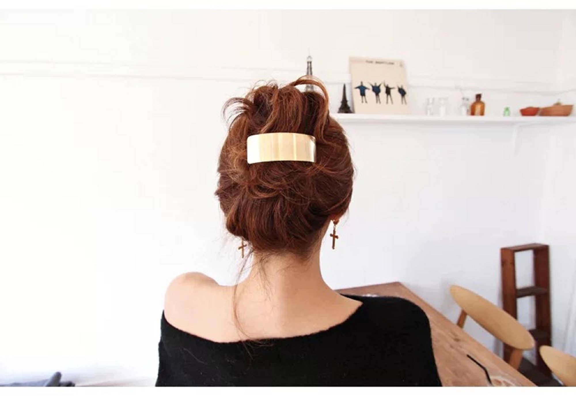 LadyJuneAccessories - Wholesale Hair Clip - Women's - Geometric Gold Hair Clip, Thick Hair, Hair Accessories2