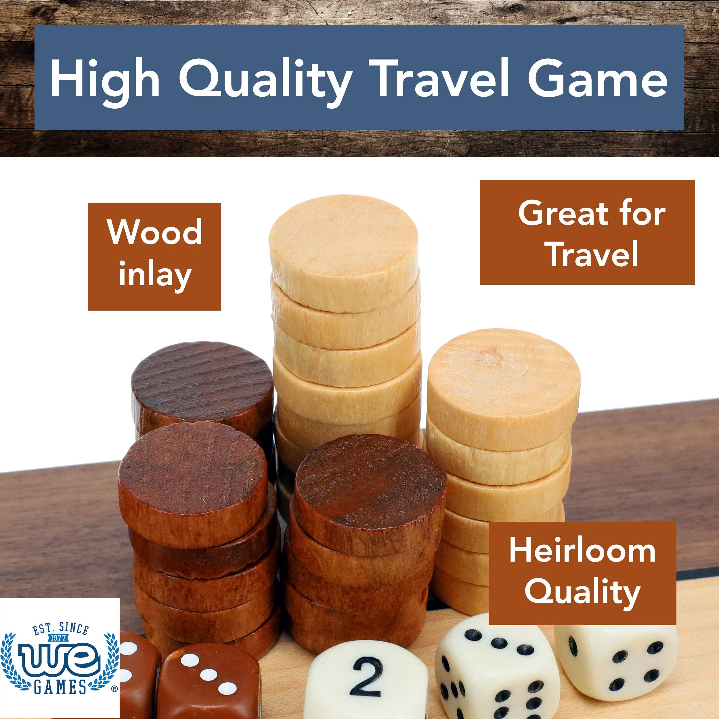 Wood Expressions - Wholesale Board Game - Backgammon Set - 12 in.2