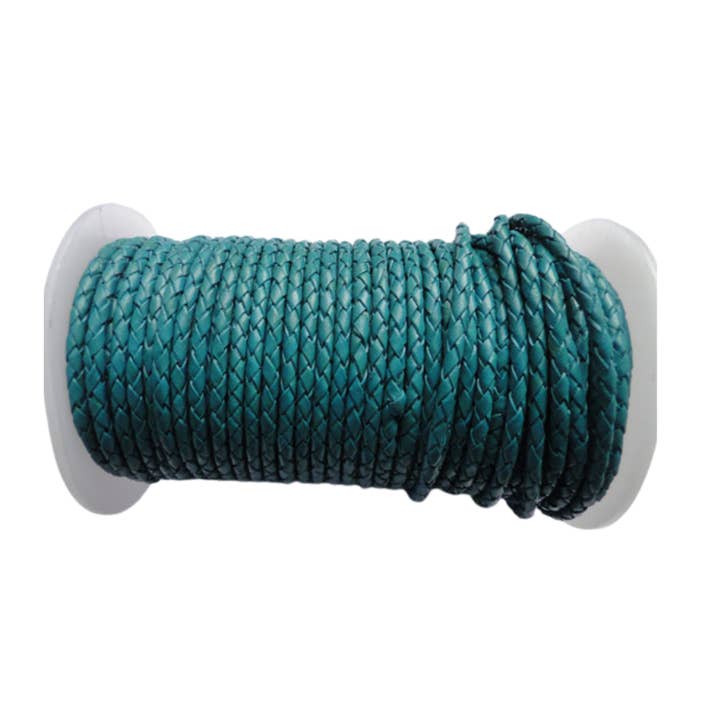 Oslo Rund Flätad Läderrem - 3mm - Bermuda Blå för wholesale av Sun Enterprises B.V.