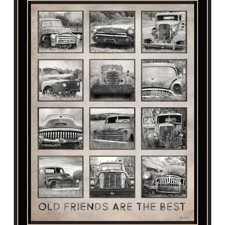 Old Friends(CARS) Are The Best by Lori Deiter, Black Frame for wholesale by Trendy Decor 4U