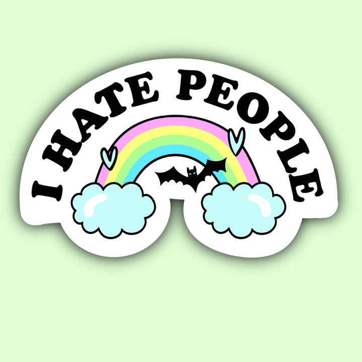 Indigo Maiden - Wholesale Sticker - I Hate People Rainbow Pastel Goth Sticker