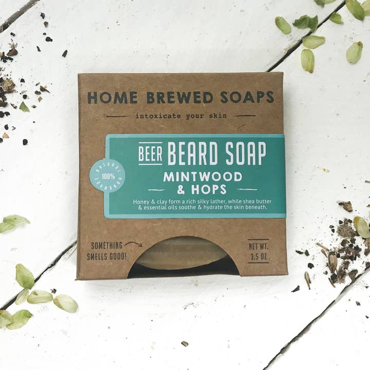 Jabón de cerveza para barba Mintwood & Lúpulo para venta al por mayor de Home Brewed Soaps
