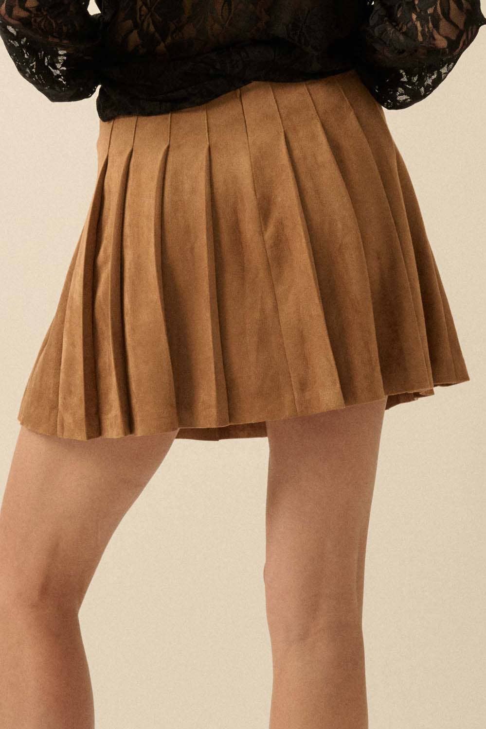 Promesa USA - Wholesale Skirt - Women's - Faux Suede Pleated Mini Skirt18