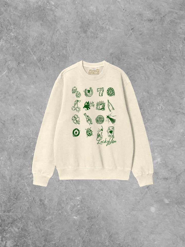 Lucky You, St. Patrick's Icons Boxy Cotton Sweatshirt for wholesale by The Clandestine Underground