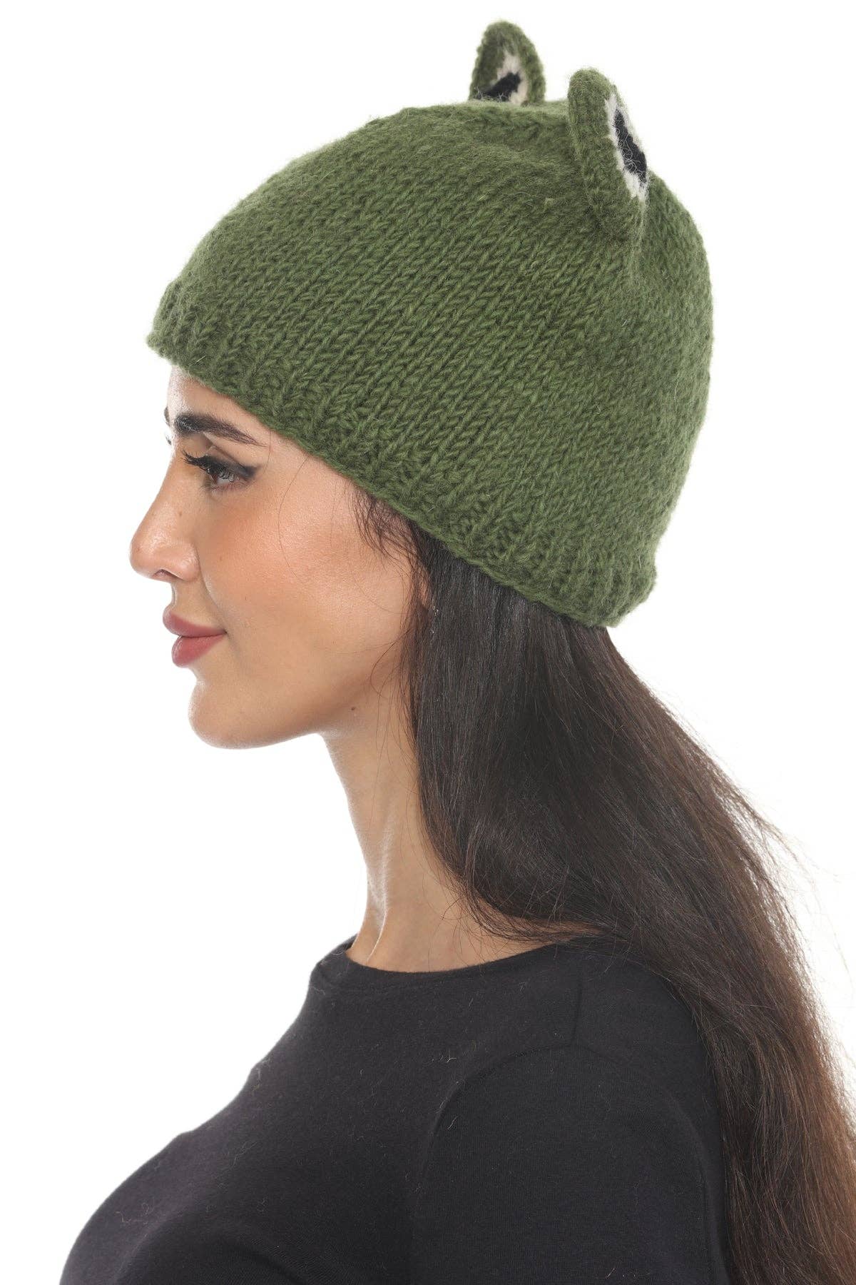 Lakhays Collection Inc. - Vente Bonnet – femme - Bonnet Vert Grenouille en Laine1