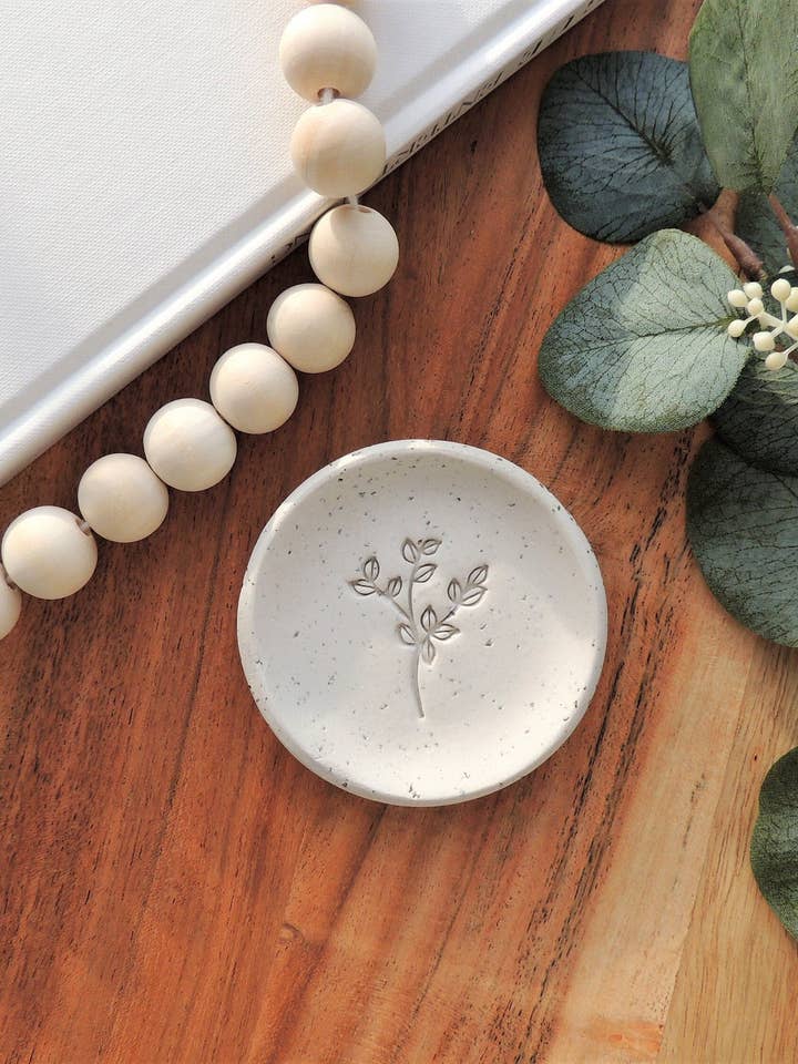 Speckled Floral Ring Dish for wholesale by Elm & Cedar