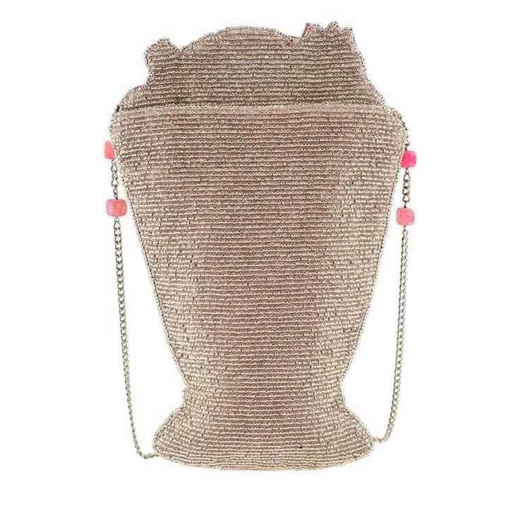 Mary Frances Accessories - Wholesale Crossbody bag – Women's - Shake It Up Beaded Pink Milkshake Crossbody HandBag1