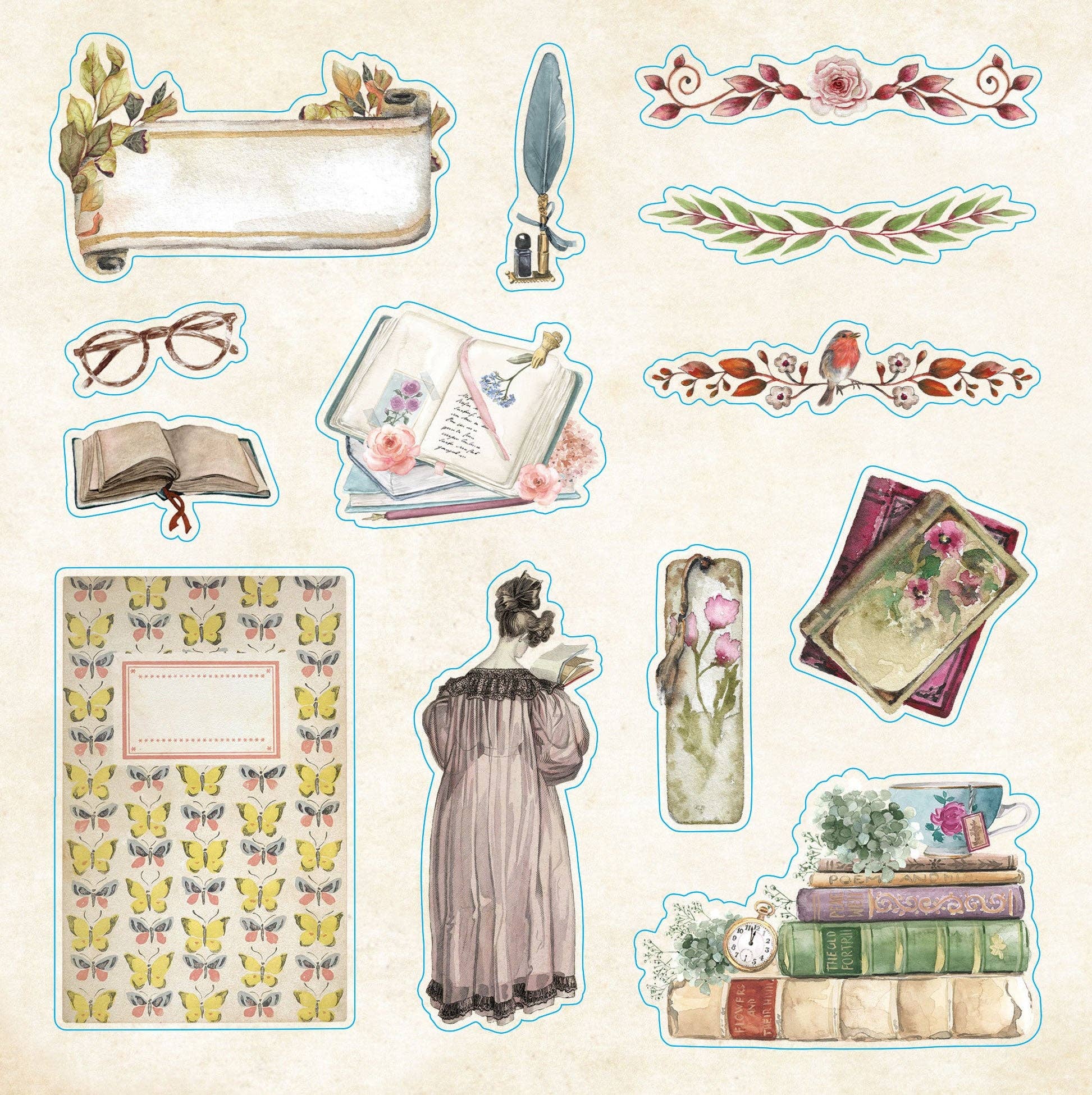 Peter Pauper Press - Wholesale Sticker - Bibliophilia Ephemera Sticker Book1