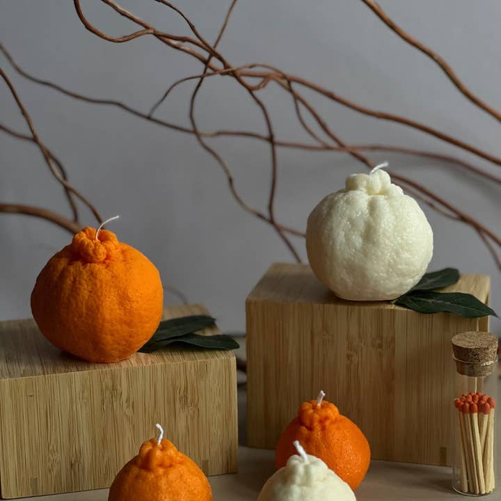 Maison Bohiti - Wholesale Novelty Candle - Soy wax Orange shaped candles / Tangerine Fruit Candle