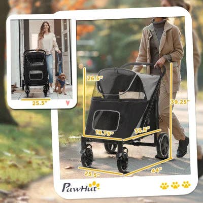 Furr-Baby Gifts - Wholesale Pet Carrier - Cat/Dog - One-Click Foldable Stroller for Large Medium Small Dogs, Pet, Cats with Storage2