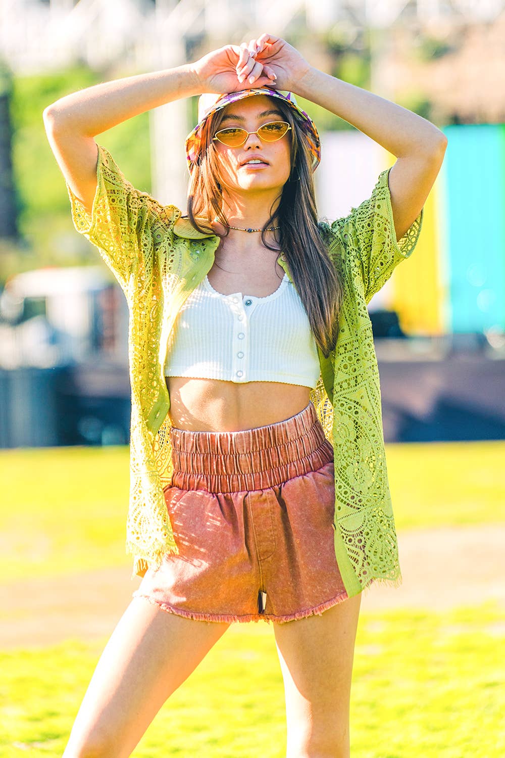 VERY J - Wholesale Shorts - Women's - NP70123-High-Waist Washed Twill Shorts9