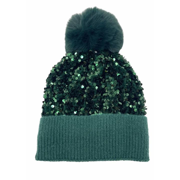 BO929 Sequins W/Fake Fur Matching Pom Beanie Hat LOOWIE and other Purchase Wholesale sequin beanie. Free Returns & Net 60 Terms on Faire trending on Faire.