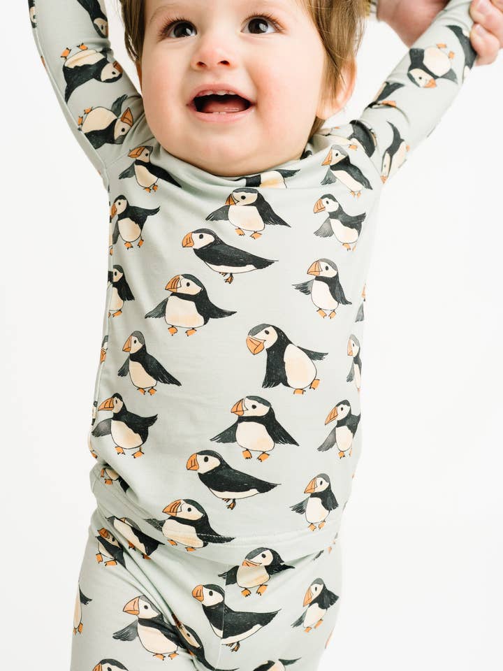 Little One Shop - Wholesale Sleepwear Set - Kids - Puffin Pals Bamboo Set2