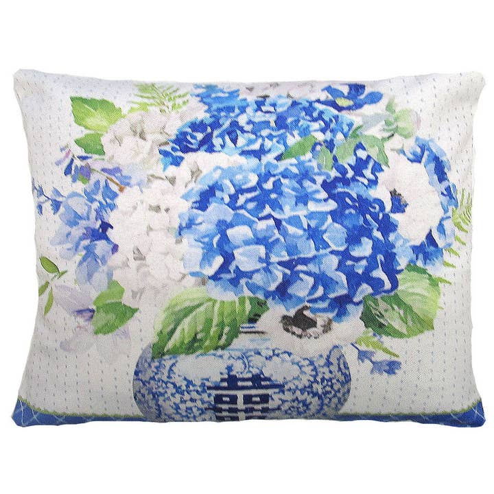 Pillow - Floral Blue Chinoiserie - indoor / outdoor cushion for wholesale by Magnolia Casual