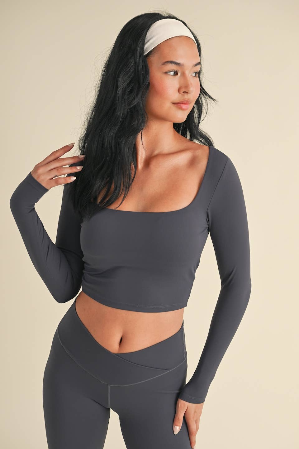 KIMBERLY C - Wholesale Athletic Top - Women's - Balletcore Long Sleeve Square Neck Top17