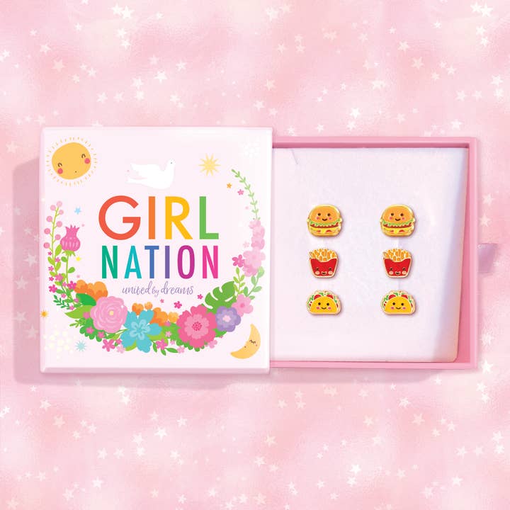 Triple Treasure Earring Gift Set- Fast Food
for wholesale by Girl Nation