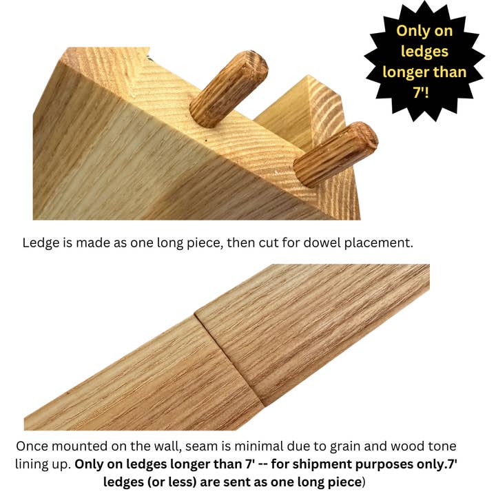 Rowe Station Woodworks - Wholesale Wall Mounted Shelf - Extra-Deep Pine Picture Ledge5