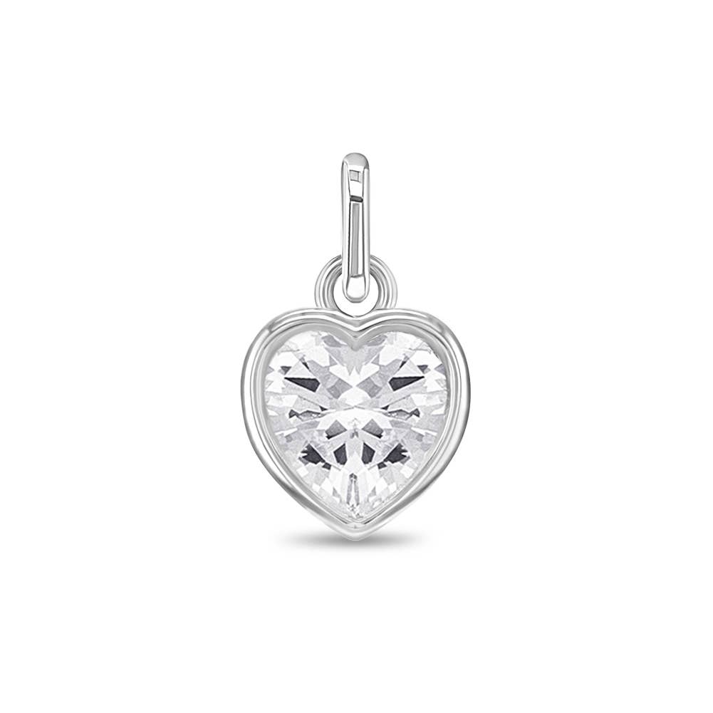 In Season Jewelry – wholesale Individual charm/pendant – Birthstone Heart Charm for Charm Bracelet - Sterling Silver25