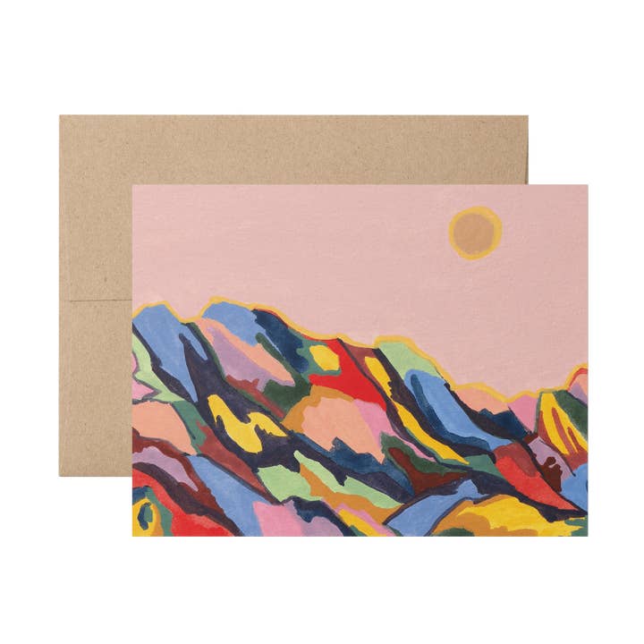 Mountain Range Note Card for wholesale by OkayWoods Studio