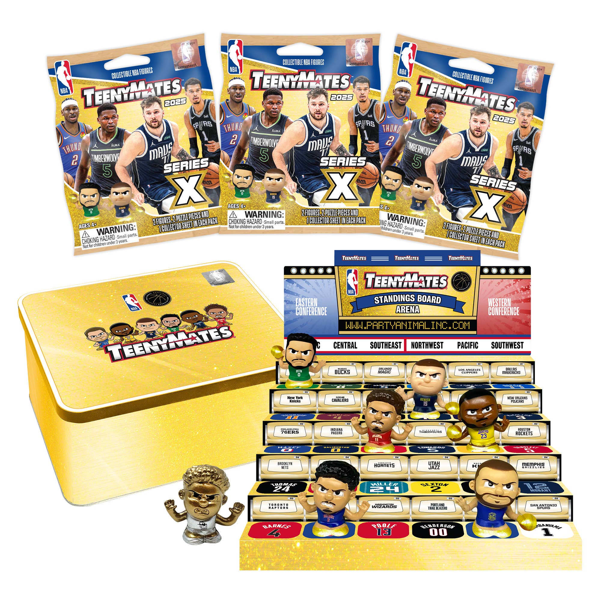 Party Animal, Inc. - Wholesale Figurine Toy - Kids - TeenyMates NBA Collector Tin Series 20250
