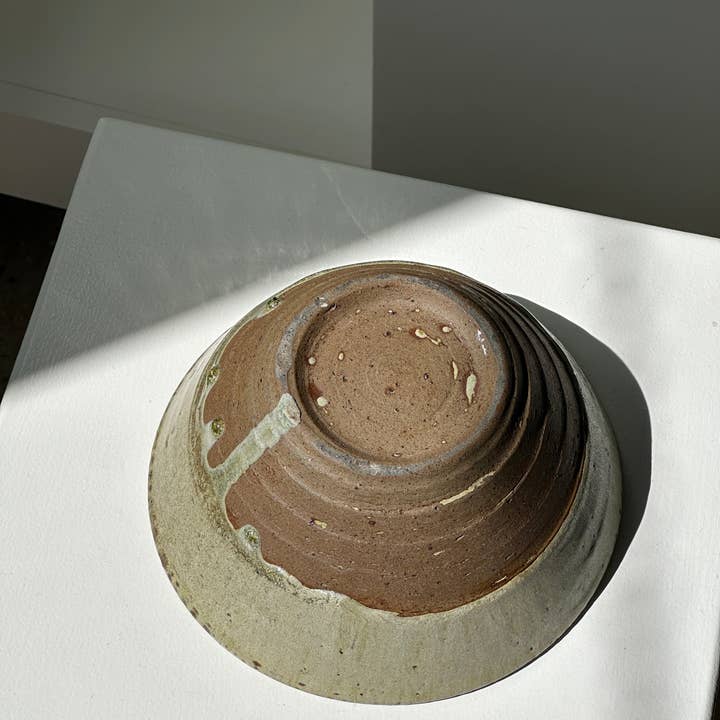 Office Objets - Wholesale Decorative Plate/Dish/Bowl - Large green and brown Indonesian ceramic bowl D18.5 H1048