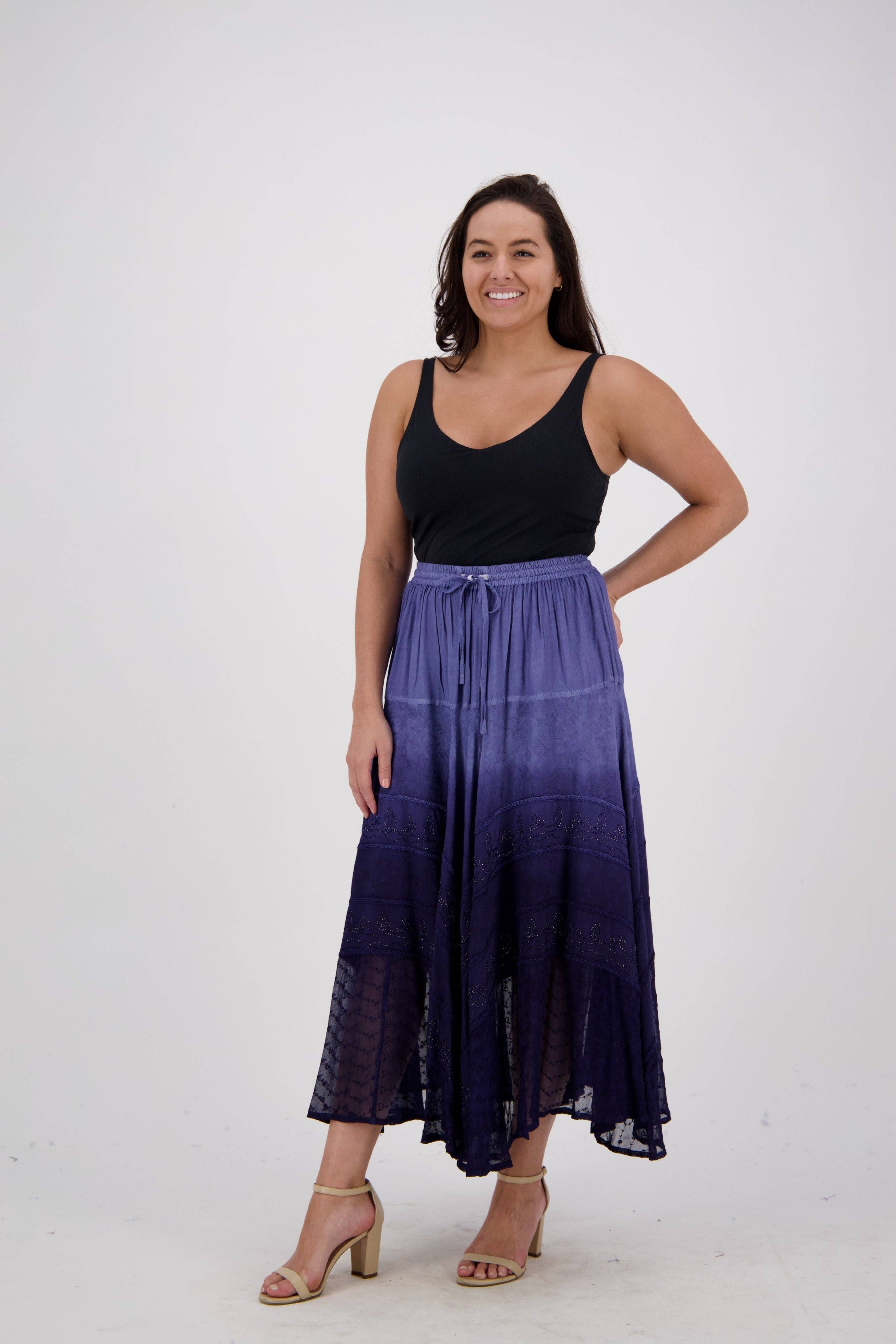 Advance Apparels - Wholesale Skirt - Women's - Ombre Dye Renaissance Skirt 1322913